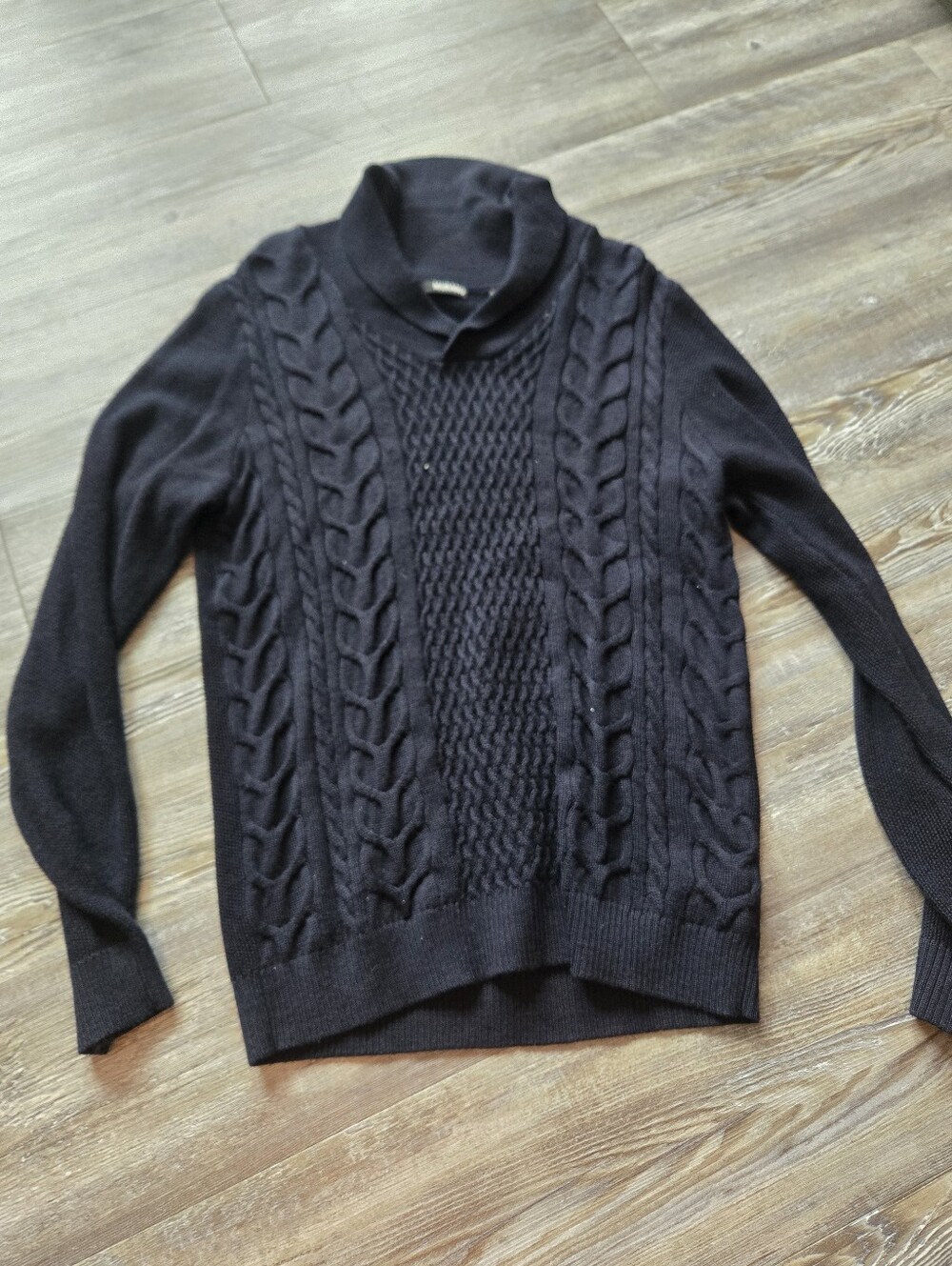 Murano Black Cable Knit Turtleneck Sweater